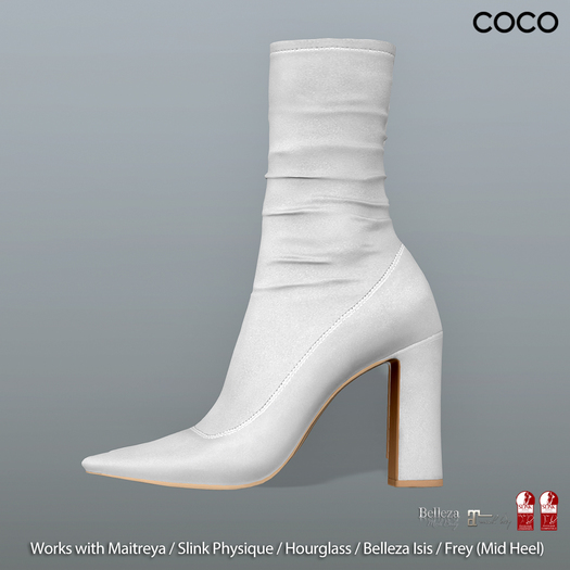 *COCO*_StretchSockBoots_SilverWhite