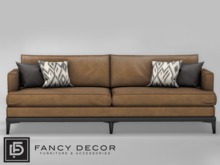 Fancy Decor: Prescott Sofa - brown leather - (pg)