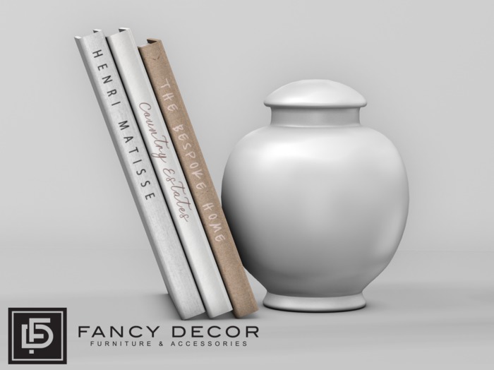 Fancy Decor: Prescott Leaning Books with Urn