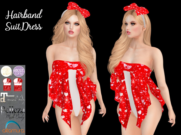 Lovers : Valentine :  Hearts SuitDress with Hairband