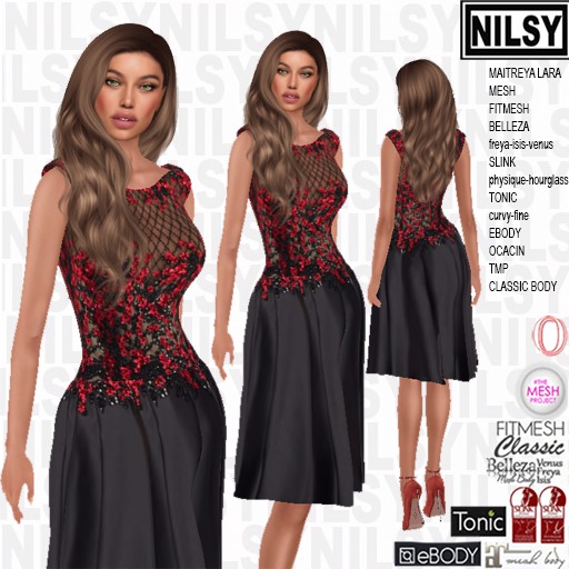  FLOWER APPLIQUE DRESS,ALL BODIES