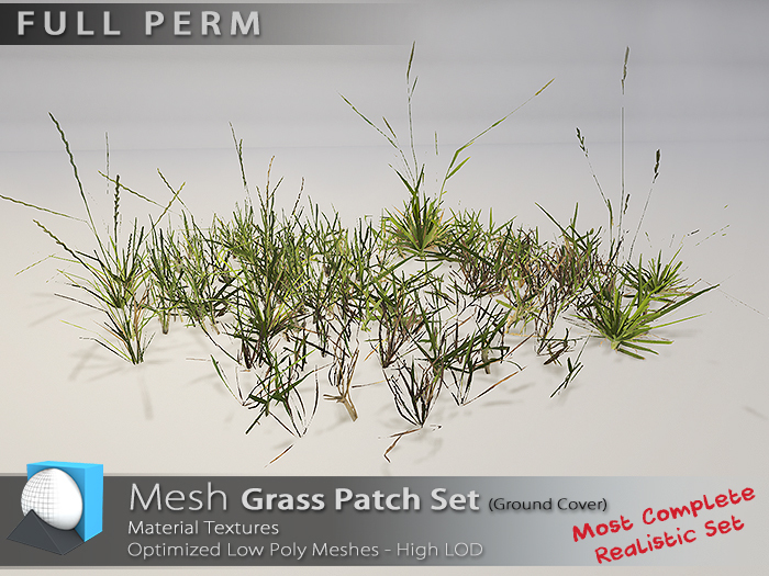 [Prim 3D] - Grass Patch Set "FULL PERM"