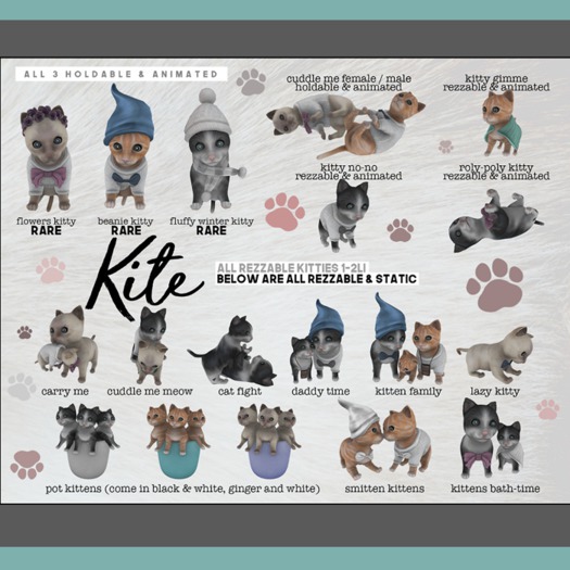 KITE - Fluffy Winter Kitty RARE