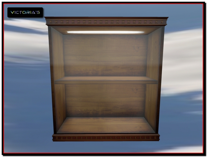 Victoria's Decorative wood display case on/off lighting
