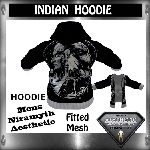 Indian Mens Fitted Mesh Hoodie