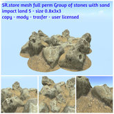 SR.store mesh full perm Group of stones with sand