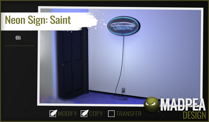 MadPea Neon Sign - Saint [Add Me!] Boxed