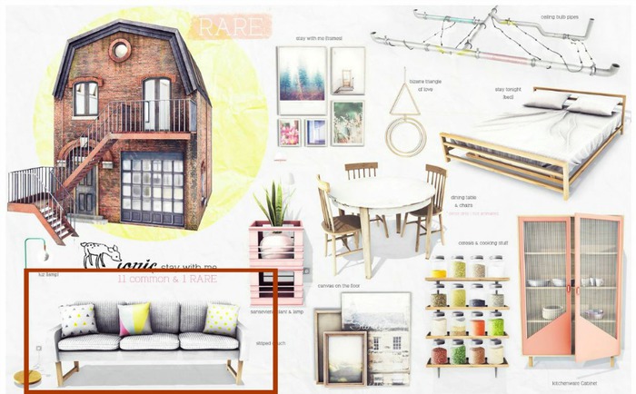 ionic "Stay With Me" Striped Couch