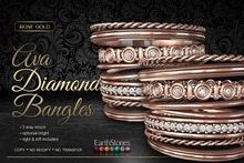 EarthStones Ava Diamond Bangles ~ Rose Gold