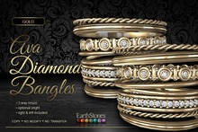 EarthStones Ava Diamond Bangles ~ Gold