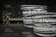 EarthStones Ava Diamond Bangles ~ Platinum