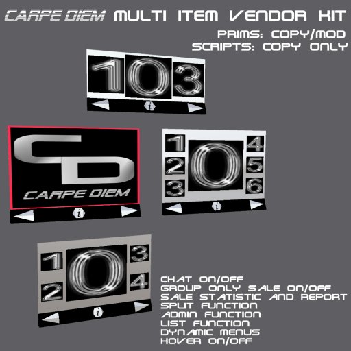  Carpe Diem Multi Item Vendor Set
