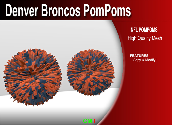 SM - Denver Broncos Pompoms (box)