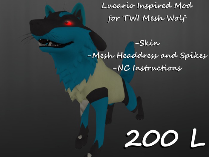 Lucario Inspired Mod for TWI Mesh wolf BOXED
