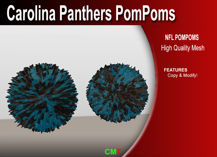 SM - Carolina Panthers Pompoms (box)