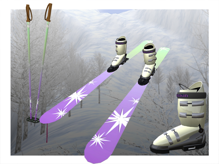 Ski and Boots - Girls -Star Ski (includes HUD for AO etc)