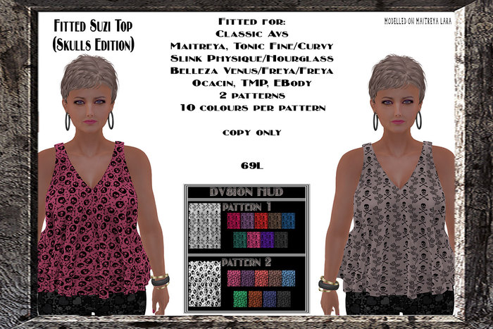 Fitted Suzi Top (Skulls Edition)
