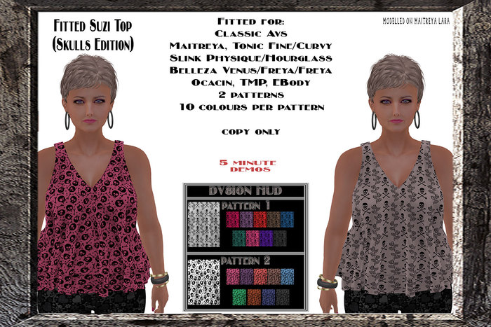 Fitted Suzi Top (Skulls Edition)DEMOS