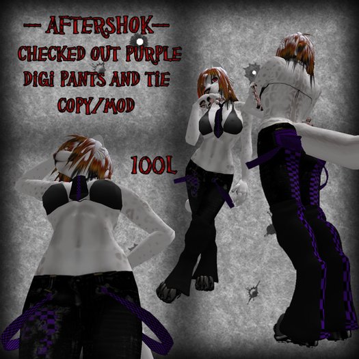 Checked OUT Purple, Furry Digi Pants