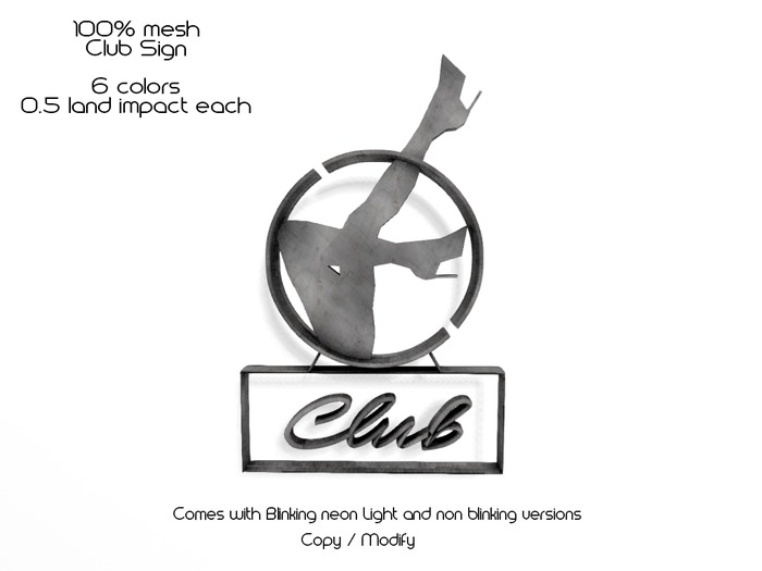 Neon Metal sign Club set