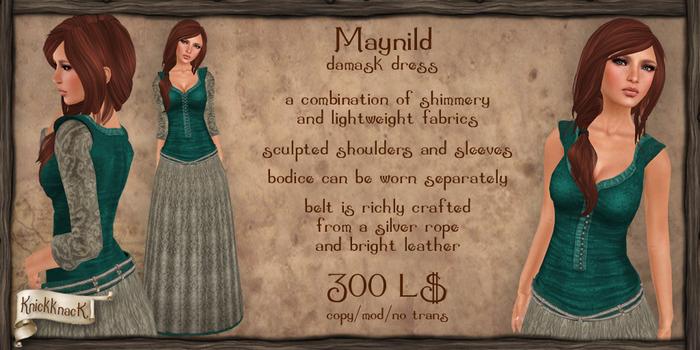 [knickknack] Maynild damask dress AQUA
