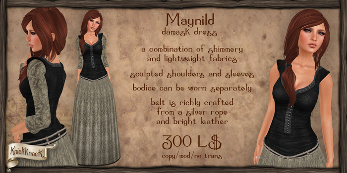 [knickknack] Maynild damask dress BLACK