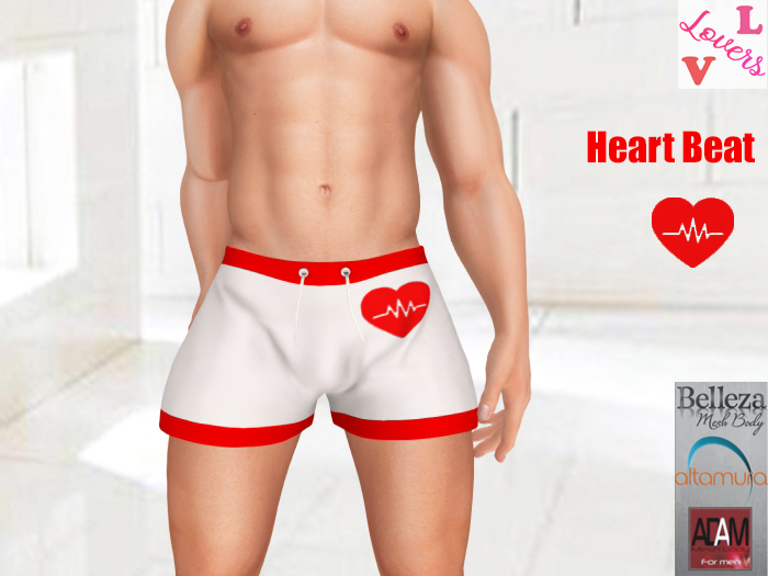 Lovers : Valentine : Men's Short : Heart Beat