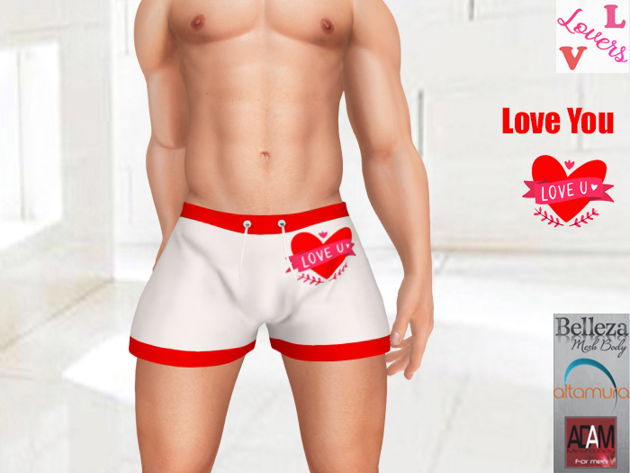 Lovers : Valentine : Men's Short : Love U