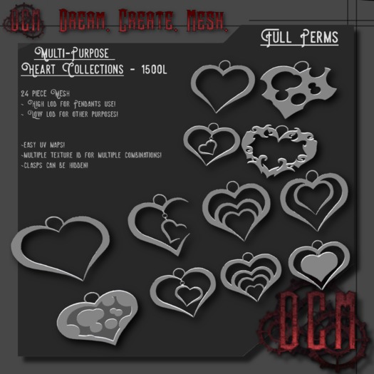 D.C.M Full Perm Mesh Heart Pack