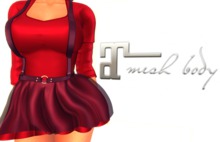 CD -  OUTFIT MINI DRESS RED/PURPLE  - Maitreya