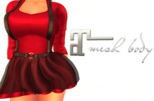 CD -  OUTFIT MINI DRESS RED/BLACK  - Maitreya