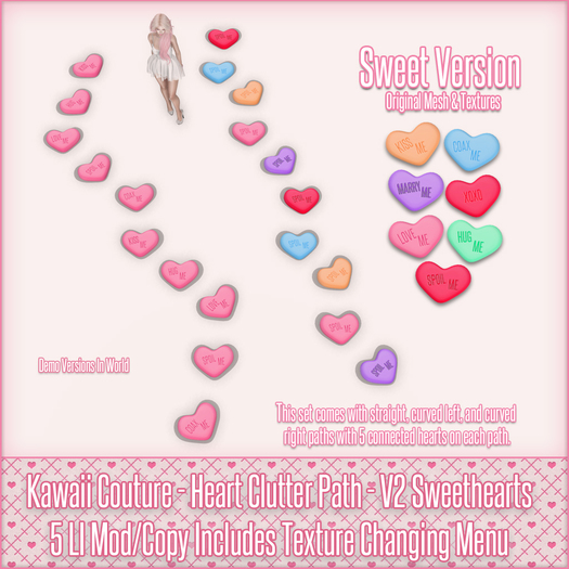 Kawaii Couture - Clutter Heart Path V2 - Sweethearts