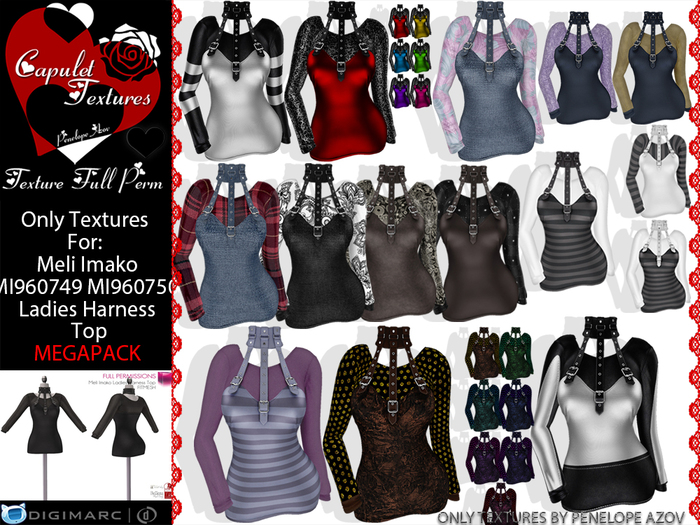 *Capulet Textures_MI960749 MI960750 MI Ladies Harness Top MEGAPACK