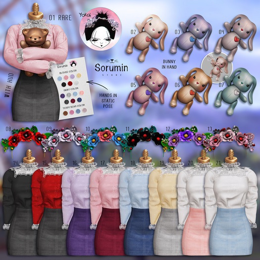 09 Sorumin & Yokai - Hey, lovely! GACHA -Flower wreath (silver)