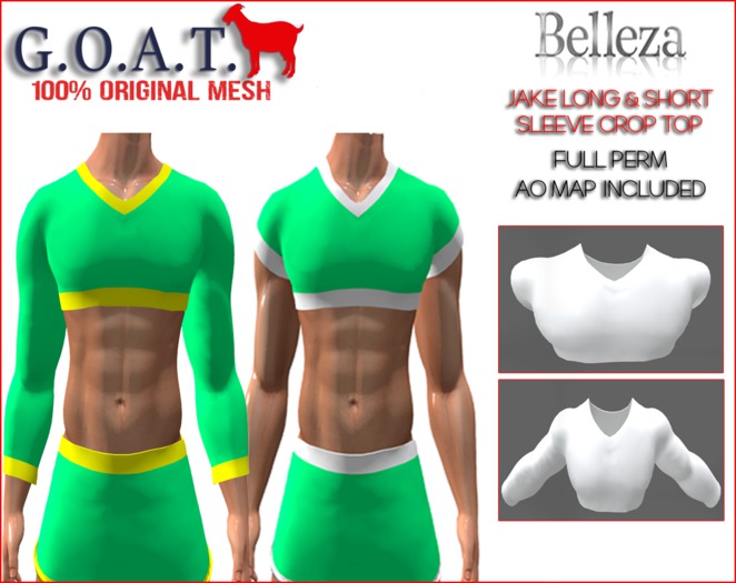 G.O.A.T. JAKE LONG & SHORT SLEEVE CROP TOP FULL PERM