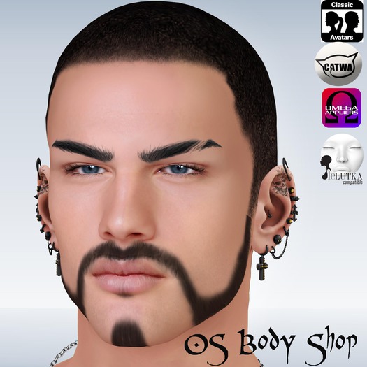 !OS! Appliers Facial hair Black Juan - Omega/Catwa/ Lelutka