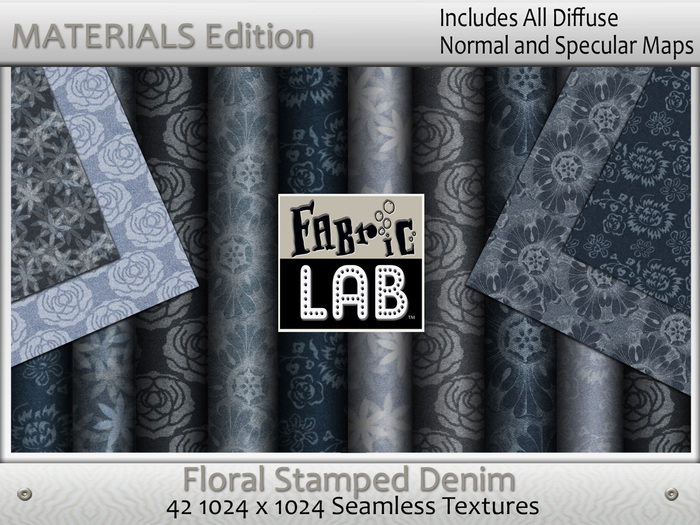 Fabric Lab ME Floral Pattern Denim Texture Collection Fashion Fabric
