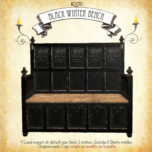 [noctis] Black Winter Hall Bench ADD ME to unpack