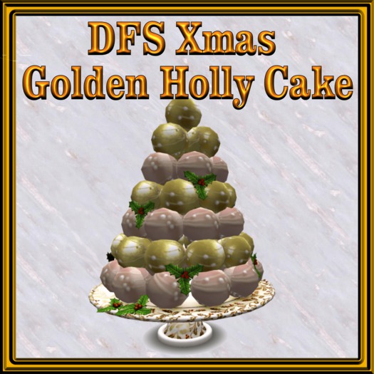 DFS Xmas Golden Holly Cake Texture