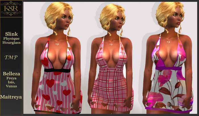 Demo Valentine II dres, Slink,Hourglass, Belleza,Maitreya, TMP