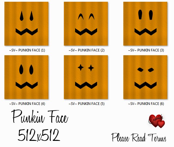 6 Pumpkin Faces Textures
