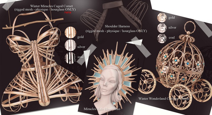 *[BB] Winter Miracles Caged Corset Hourglass Coal RARE