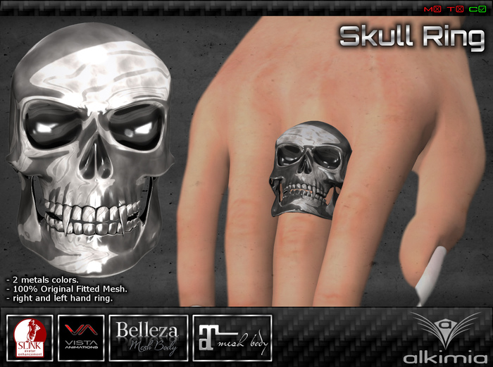 ALKIMIA - Skull Ring Female Box (wear)