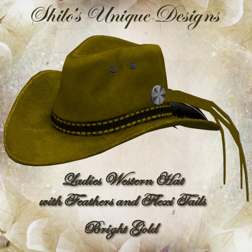 SHILO-MESH Western Hat Bright Gold