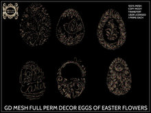 GD MESH FULL PERM DECOR EGGS OF EASTER FLOWERS