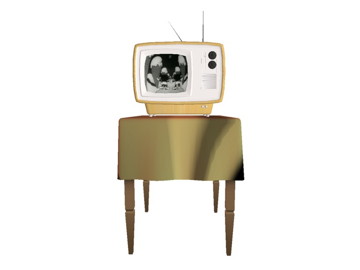 **O::U::T**THE GOSSIP TABLE&TV RETRO MUSTARD RARE