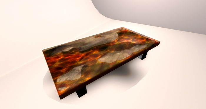 Wood Tabel Withe orange Harz