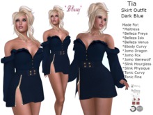 *BSASSY* TIA SKIRT OUTFIT DARK BLUE