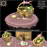 GD MESH FULL PERM SCENE EASTER RABBIT BASKET