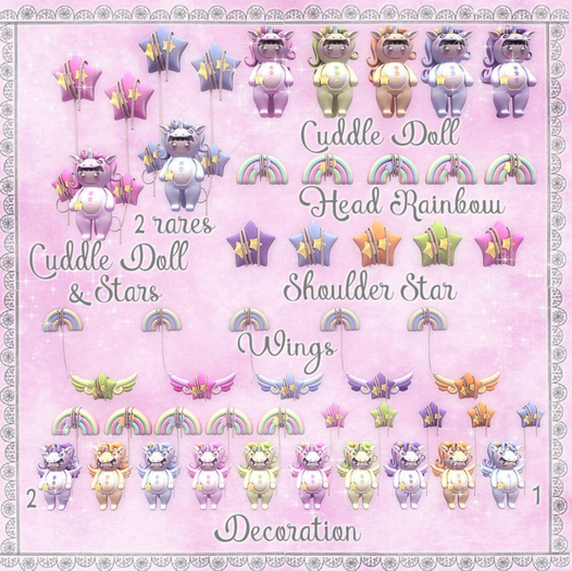 * Lil Unicorn Doll * Orange Head rainbow
